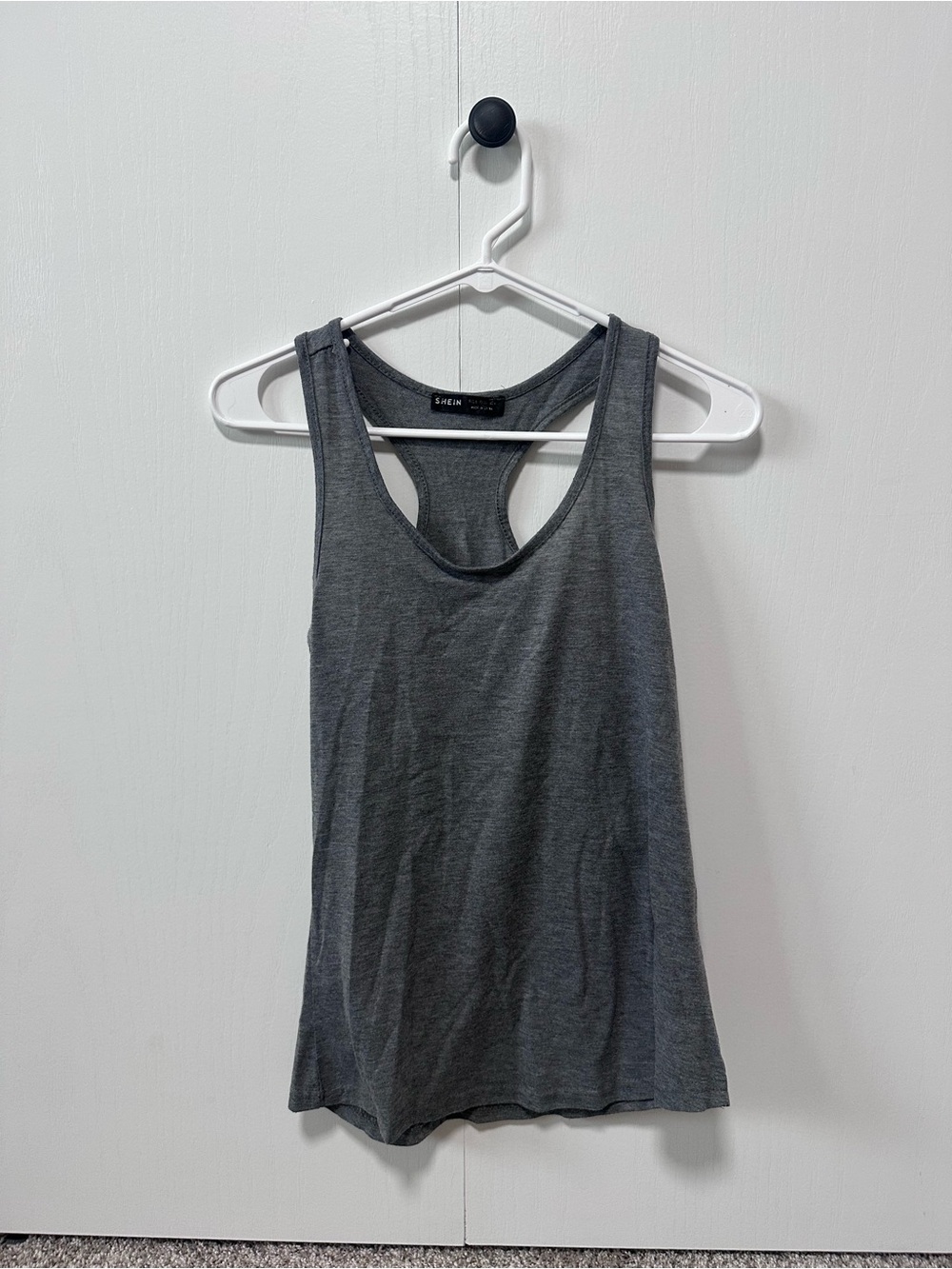 SHEIN Charcoal Gray Racerback Tank Top